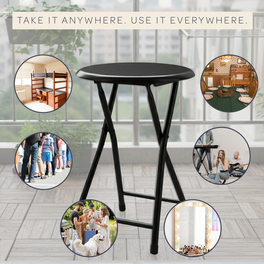 Folding Backless Stool 18-Inch 225lb Capacity M140
