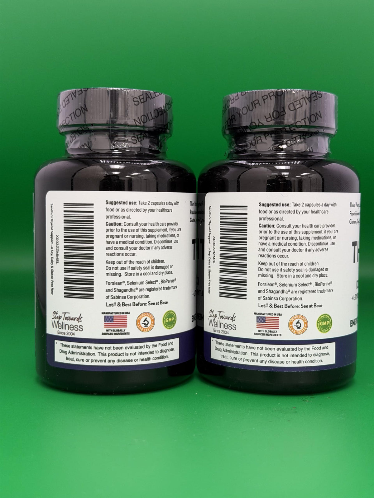 Thyroid Support with Selenium, Zinc, Iodine, L Tyrosine, Ashwagandha, 70 Count (Pack of 2) X33568