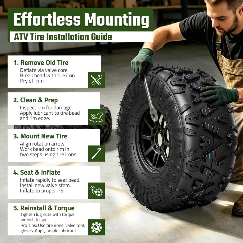 19x7-8 All Terrain Tubeless Set of 2 Tires M959416
