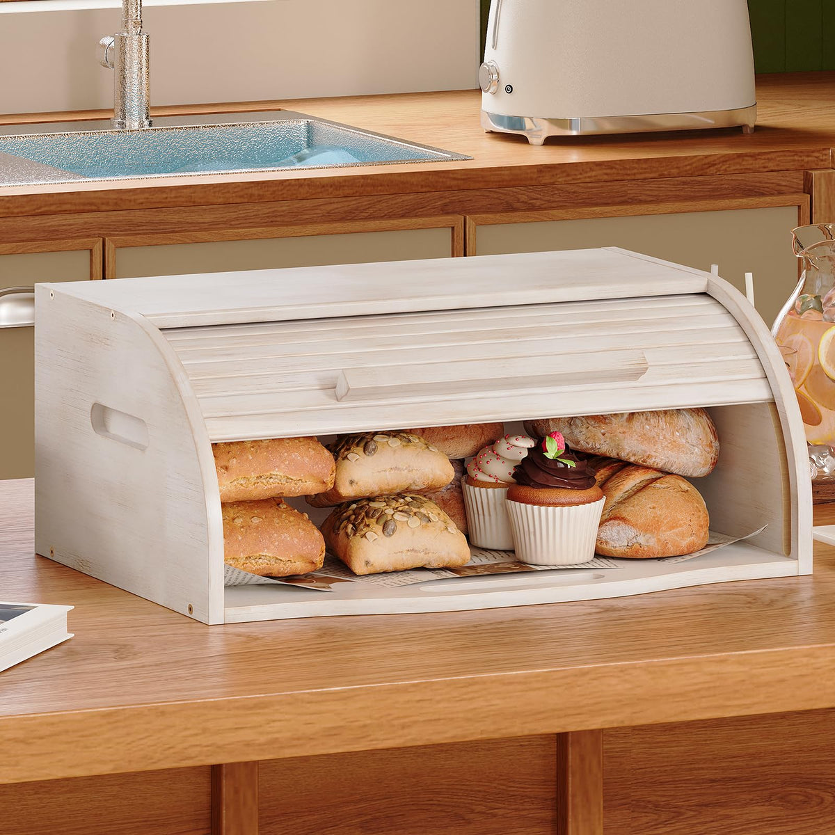Bamboo Roll Top Bread Box P943214