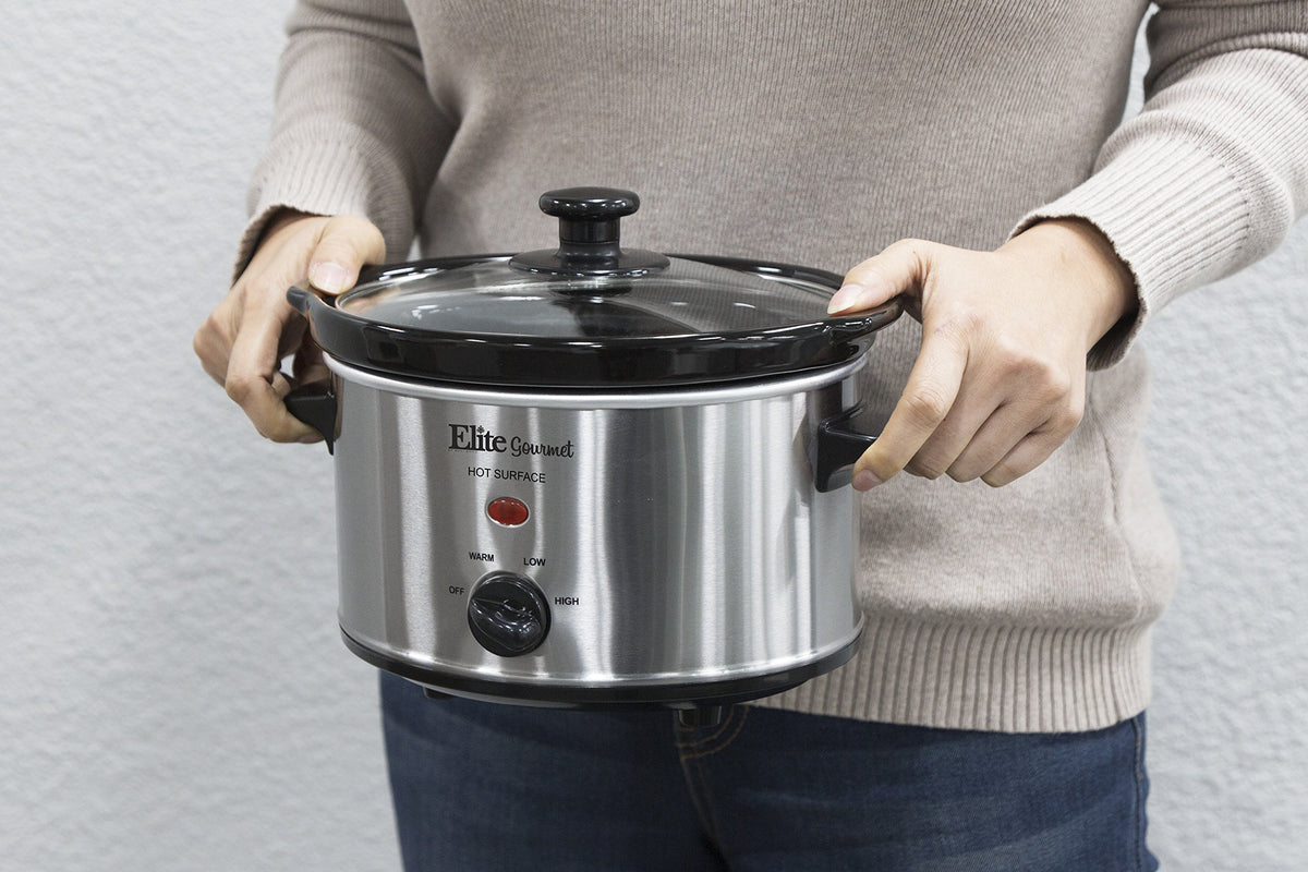 Electric Oval Slow Cooker, 2 Qt, Stainless Steel R823886