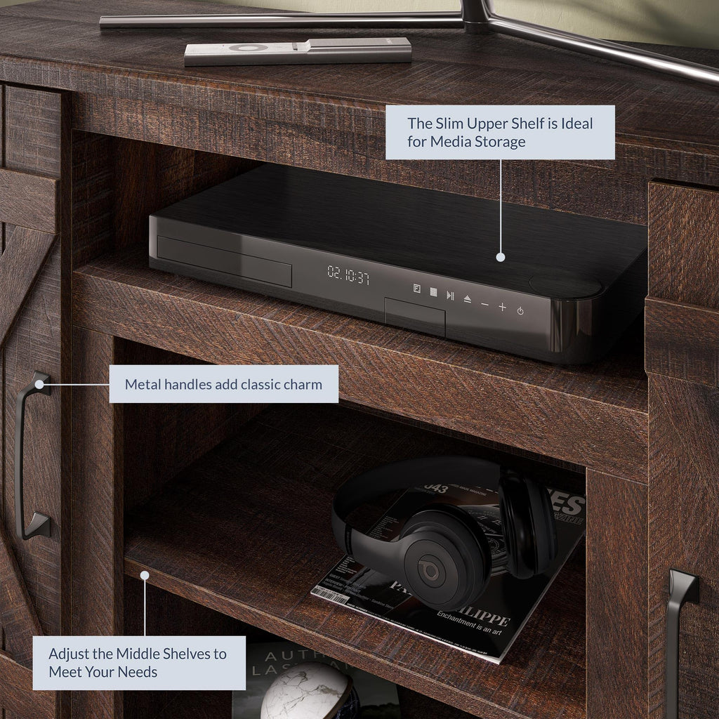 47" Espresso TV Stand & Media Entertainment Center V6819