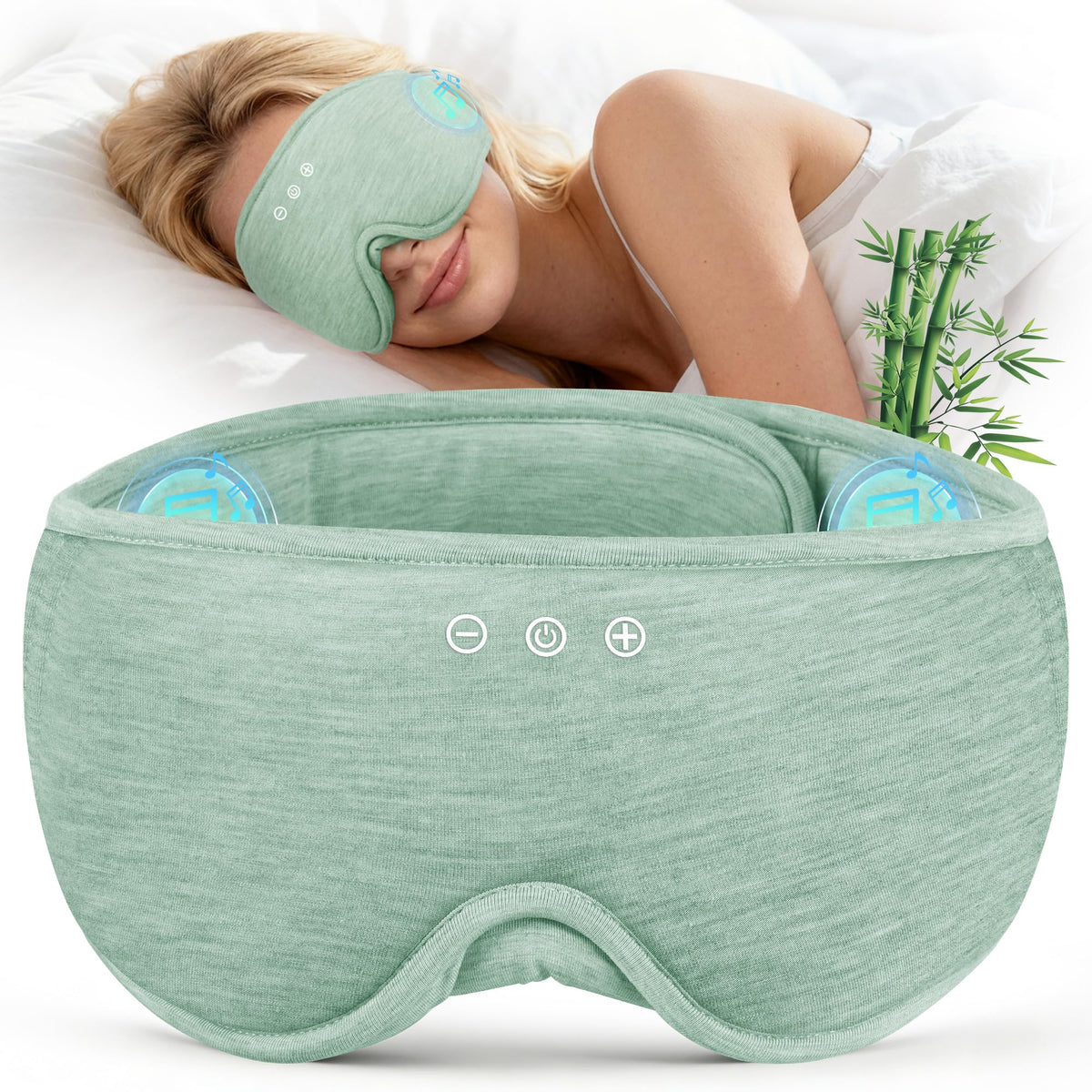 Bluetooth Sleep Headphones Eye Mask Bamboo Fiber E392