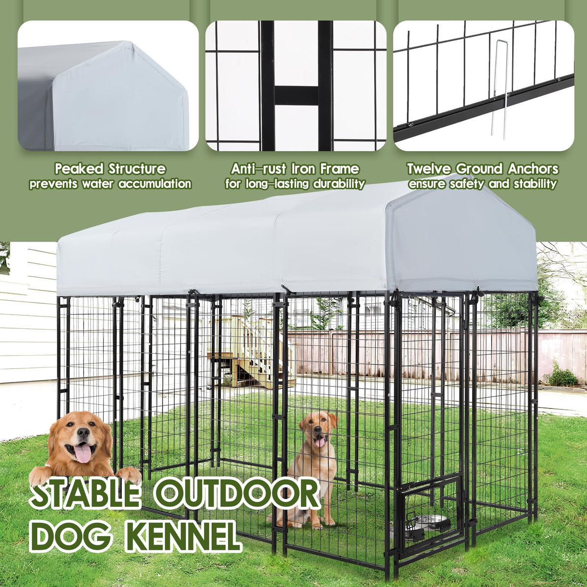 8x4x6 FT Dog Kennel H706