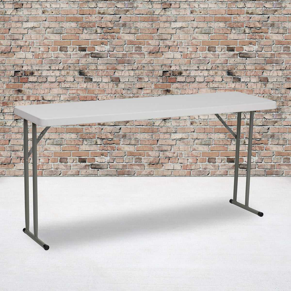 White Rectangular Plastic Folding Table H610873